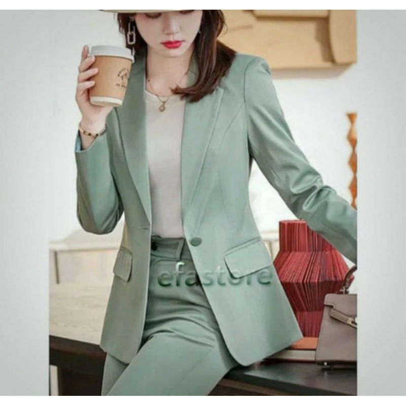 JAS BLAZER WANITA HIJAU SAGE / Blazer wanita hijau Sage