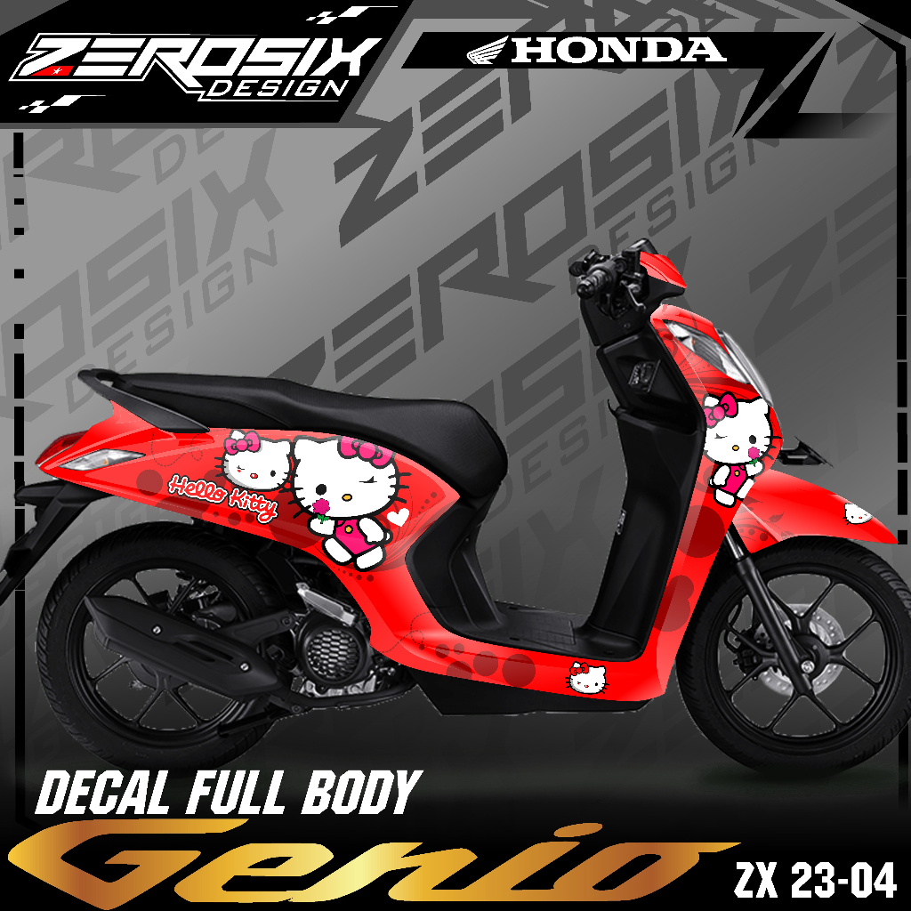Decal Sticker Full Body Motor Honda Genio Dekal Setiker Striping Genio Variasi Motor Terbaru ZX-04 H