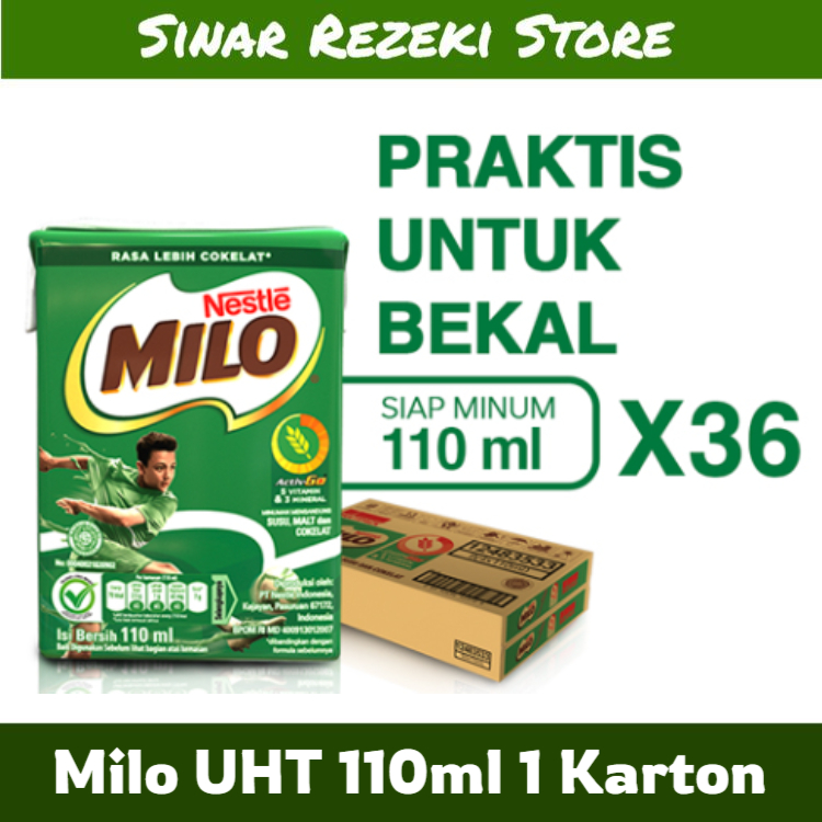 

milo uht 110ml per dus / susu cokelat / minuman sehat / susu UHT karton / milo 1 dus