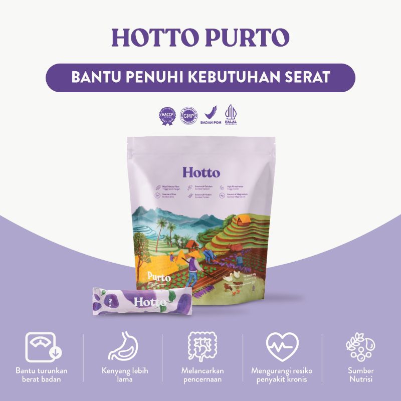 

1 Pouch (16 sachet)Hotto Purto Superfood Multigrain dengan Ubi Ungu