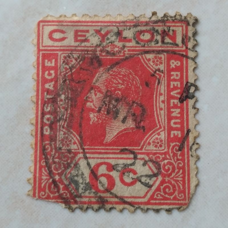 

Prangko Kuno Ceylon Sri Lanka 6 Ct 1912 George V - YN492