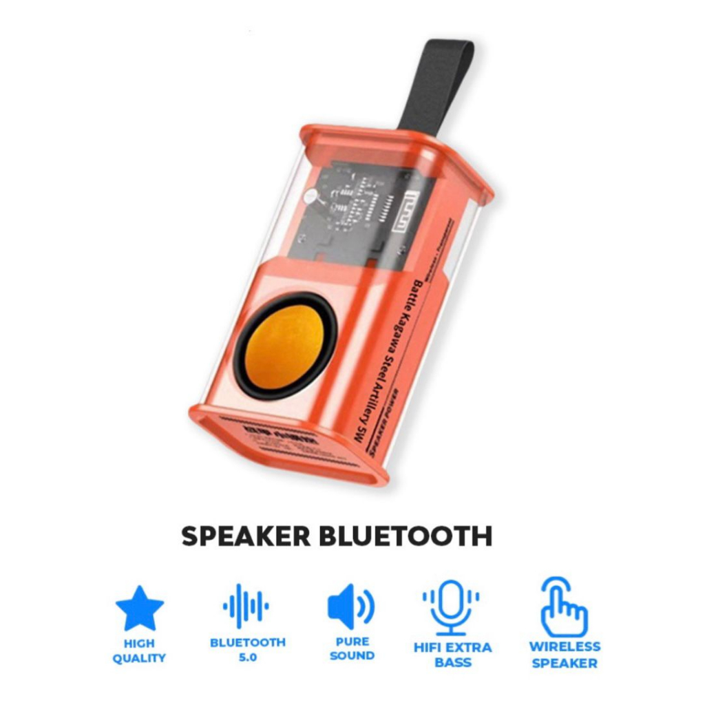 Speaker Bluetooth Transparan K08 Portable Wireless Speaker Mini RGB LED