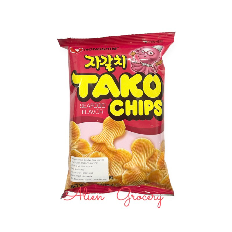 

NONGSHIM Nong Shim Tako Seafood Flavour Chips Snack Korea Impor 60gr