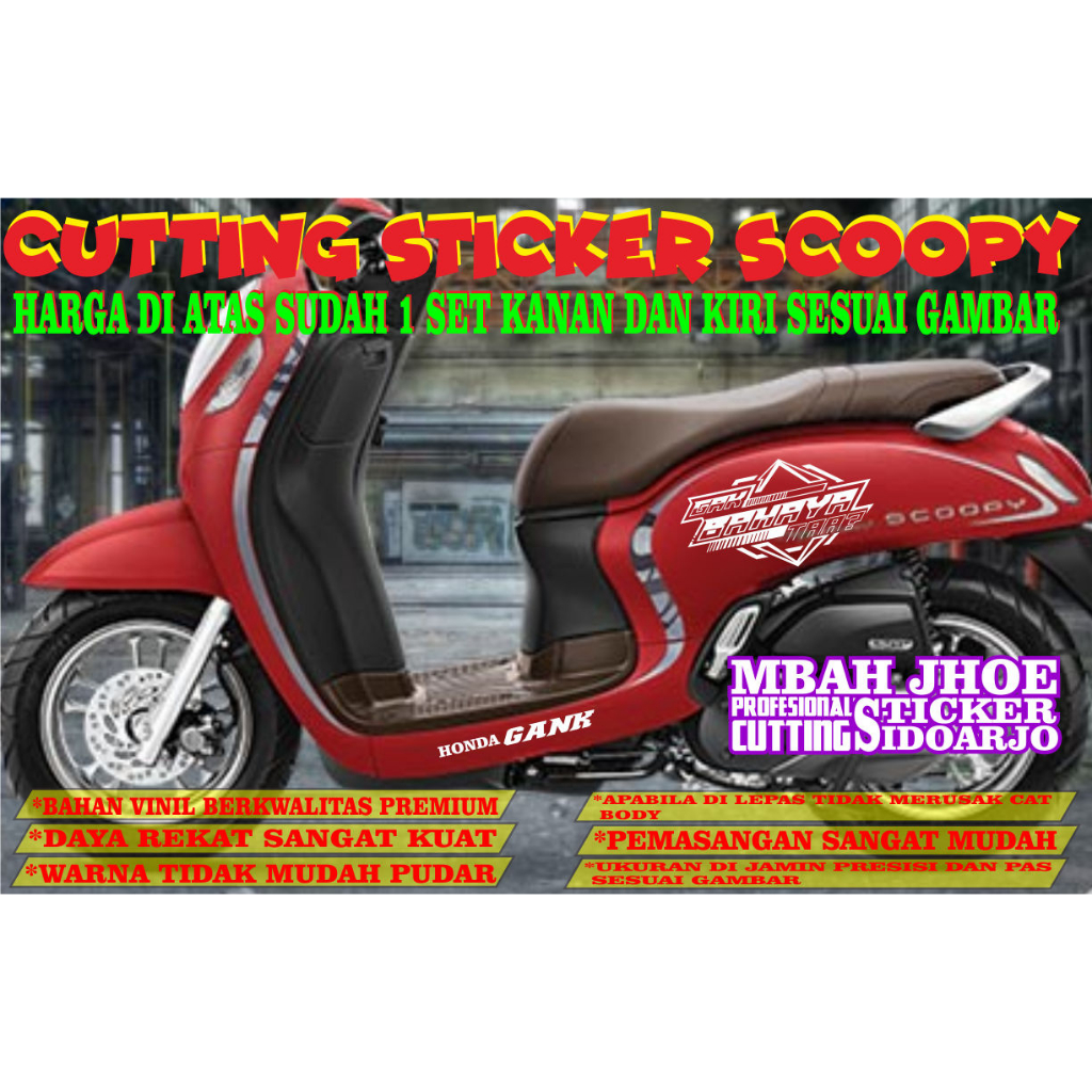 cutting sticker scoopy custom