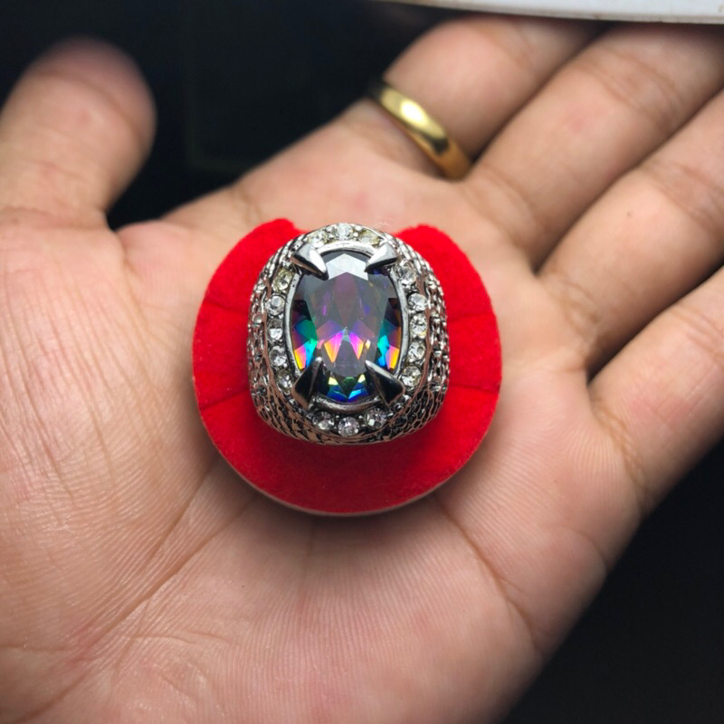 Cincin Batu Buntet Intan Hitam Asli Kalimantan