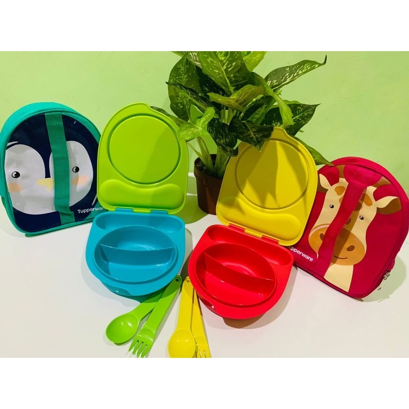 Kiddos Lunch set tempat bekal makan sendok garpu Tupperware