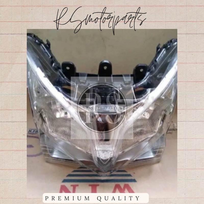 lampu depan assy dan kaca lampu dan kaca sein depan motor honda vario techno 125 merek ori win 2013 