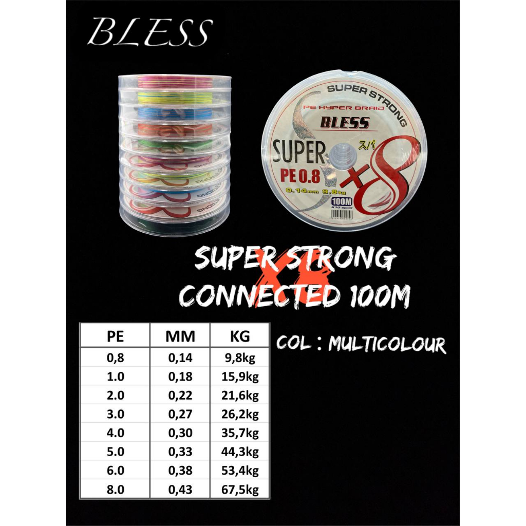 PE Bless X8 Super PE Multicolour Connecting 100 M