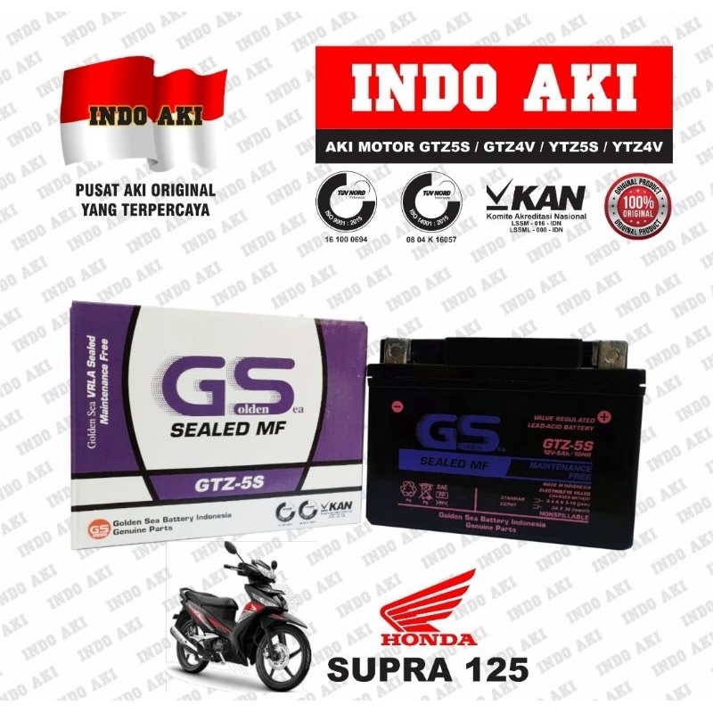 Aki Motor Honda Supra X 125 GTZ5 GTZ5S GTZ 5S Golden Sea Accu Kering MF (GTZ5S)