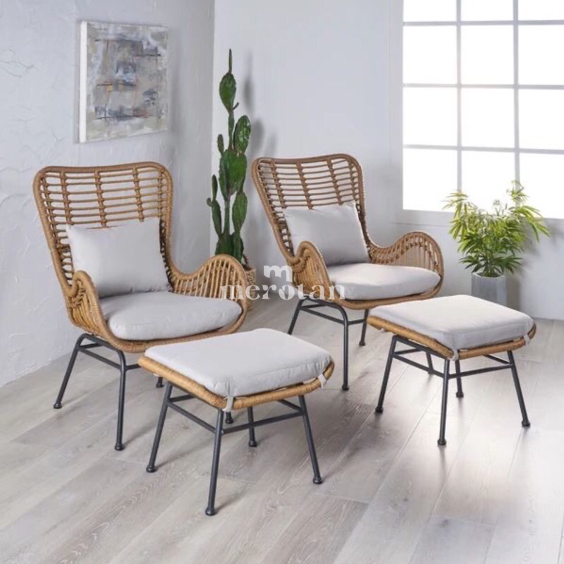Set Kursi Santai Rotan Sintetis / Kursi Malas Rotan Sintetis