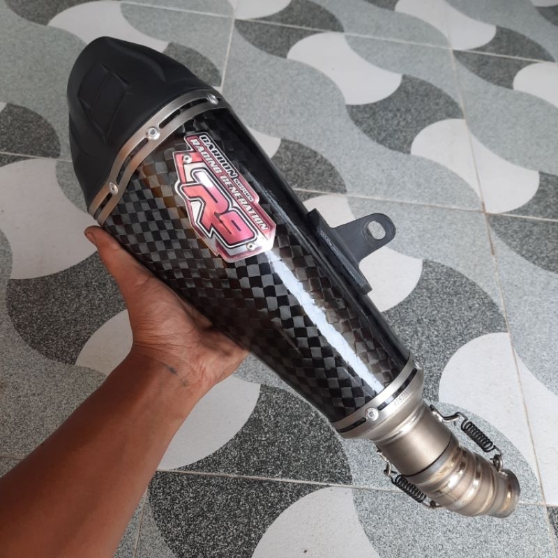 slip on knalpot r9 austin titanium carbon original ninja 250 fi old karbu