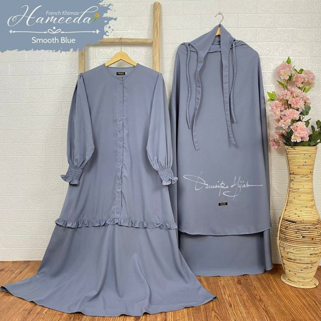 Set Gamis French Khimar Hameeda by Damaira Hijab