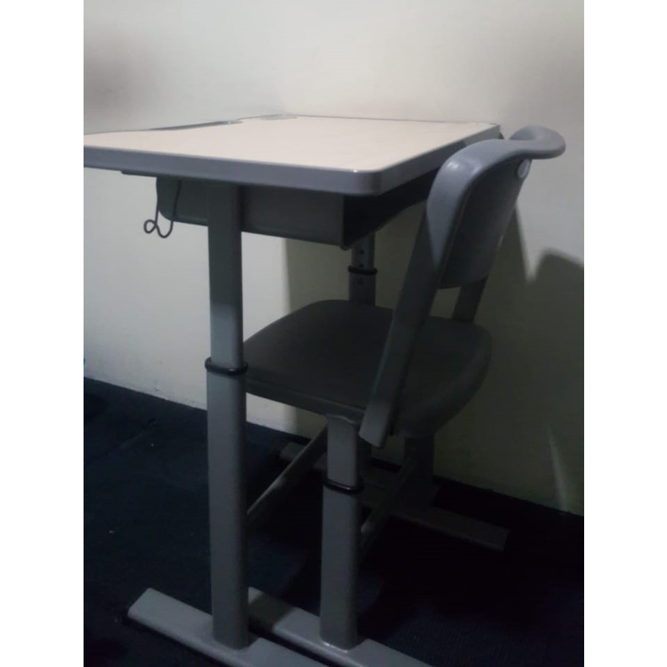 Jobb Set / Jobset / Jobb School Set / Meja Belajar dan Kursi Informa - Abu abu - Metal