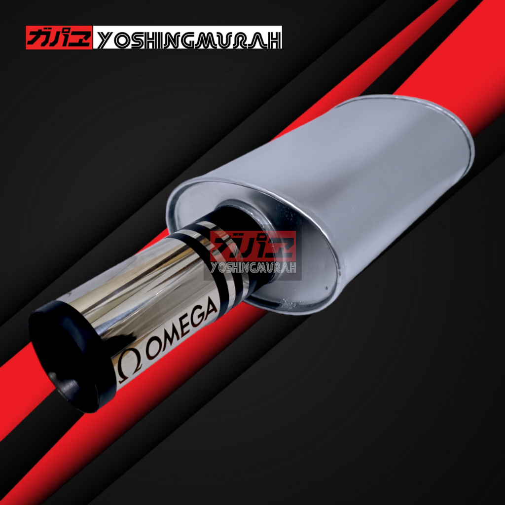 OMEGA Knalpot Mobil Bass Kering Gahar Ujung Stainles
