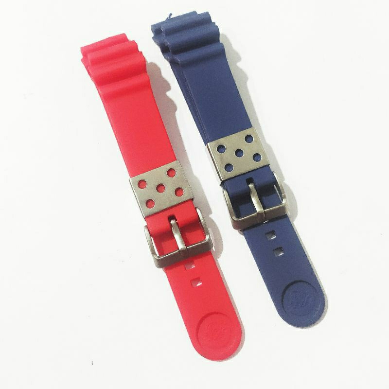 strap rubber seiko loop stainless 22mm