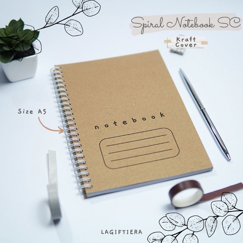 

[LAGIFTIERA] Spiral Notebook Buku Tulis Catatan Journal Kraft Cover A5 A6 +