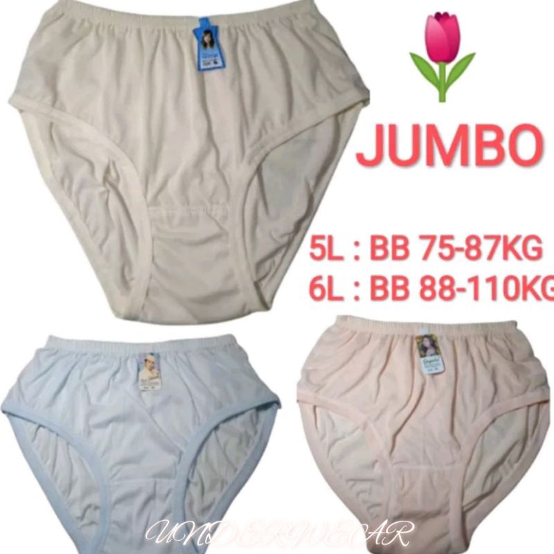 Promo Celana Dalam Wanita Jumbo Size M,L,XL,XXL,XXXL,XXXXL Bahan Katun Cd Orang Tua