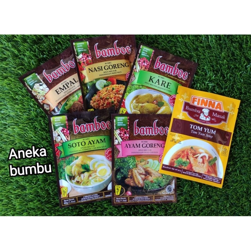 

TERMURAH bumbu bamboe Empal, bamboe nasi goreng, kare, soto ayam, ayam goreng, bebek ungkep, krengsengan,rawon Bumbu Tomyum FINNA