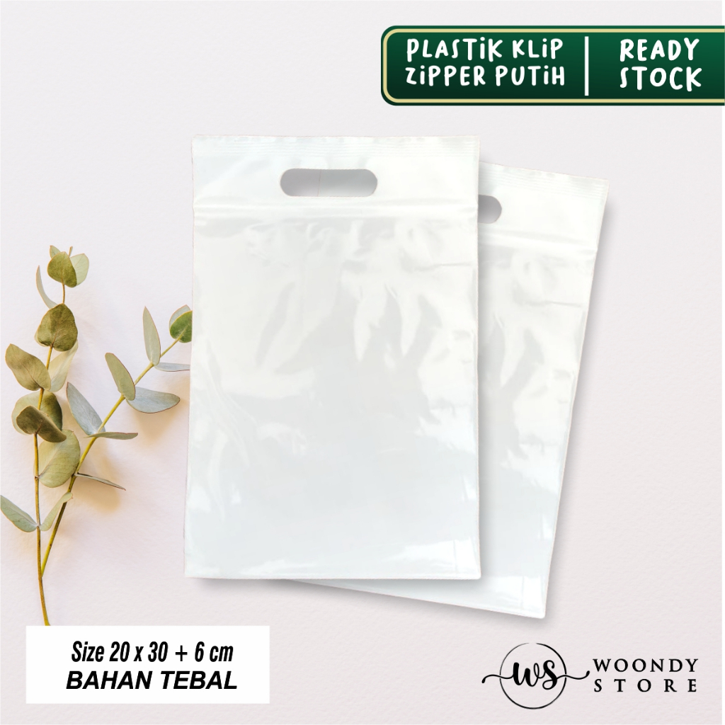 [100 pcs] PLASTIK ZIPLOCK BAJU UKURAN 20X30+6 - PLASTIK KLIP BESAR BAJU PUTIH SUSU