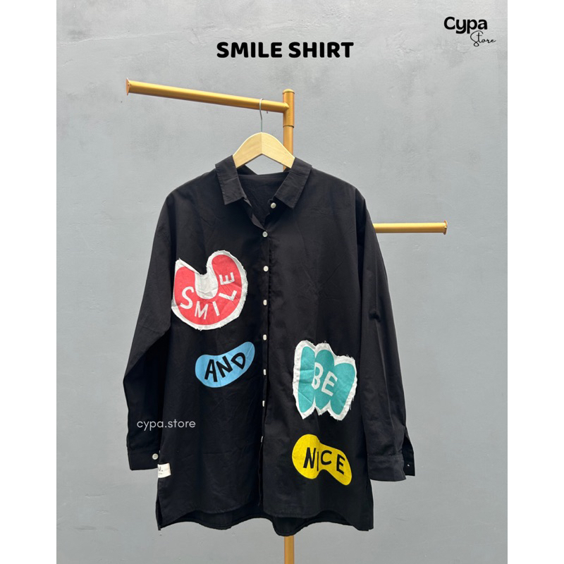 Smile shirt kemeja katun import