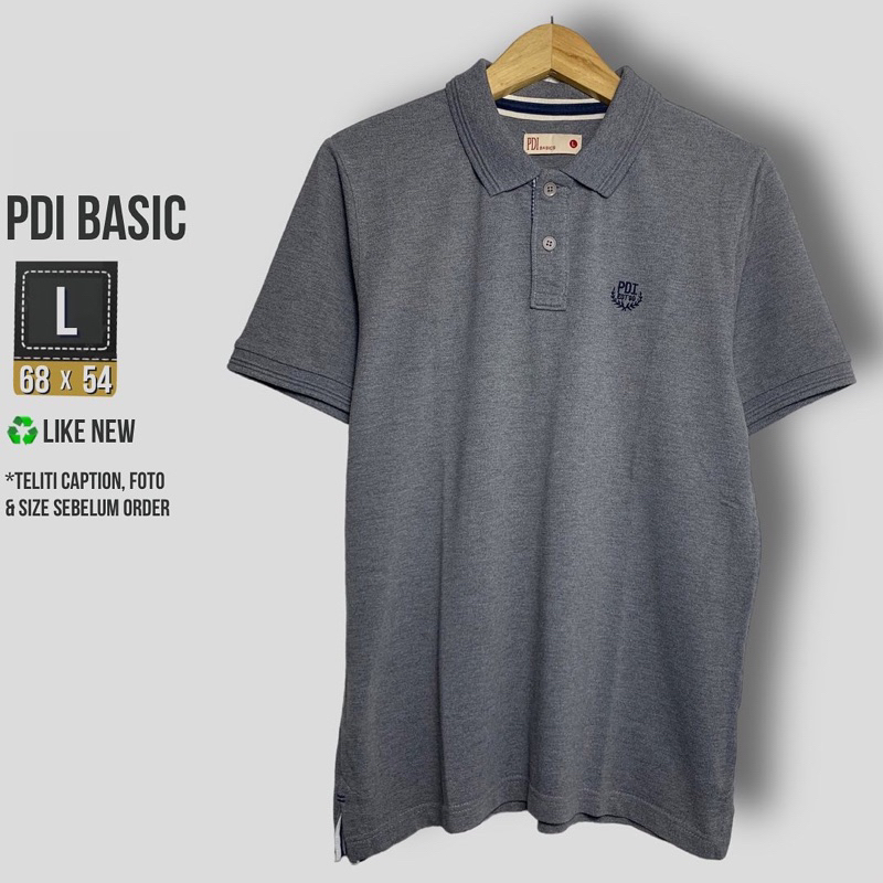 KAOS POLO PRIA PDI BASIC ABU SIZE L
