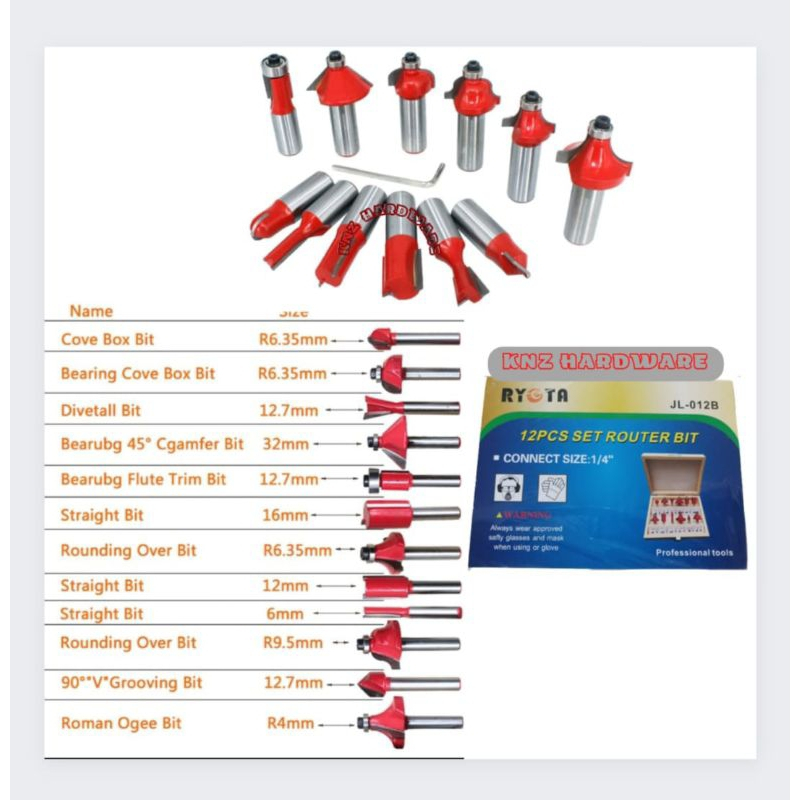 mata router / profile set 12pcs ryota