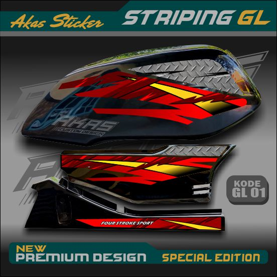 Striping Variasi Honda GL Hologram Anti Gores