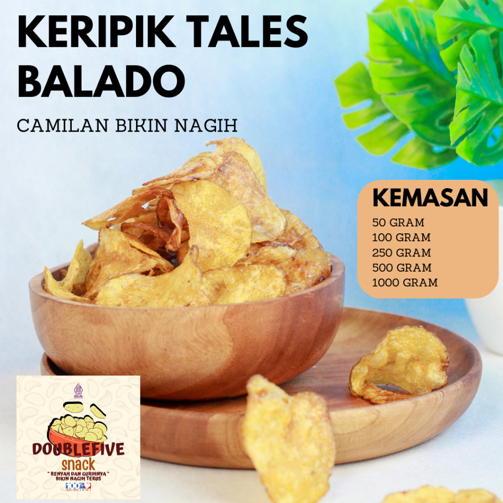 

Keripik Tales Balado Snack Cemilan Kerupuk Pedas 250 Gram