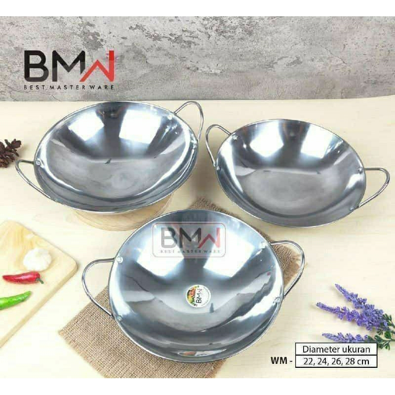 Wajan stainless steel BMW bahan tebal anti lengket