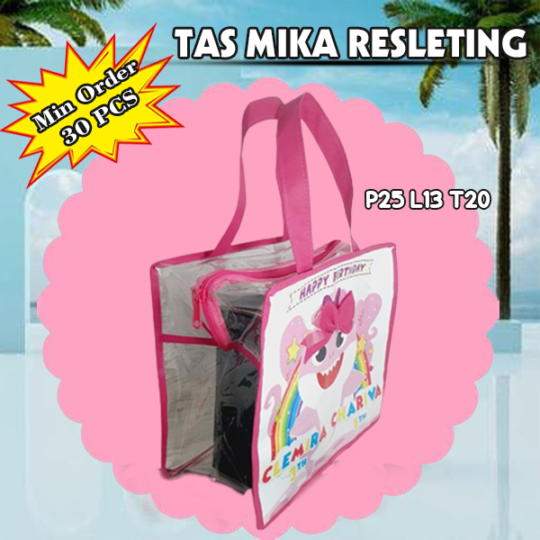 Tas mika Resleting Custom/ Goodie Bag Mika Resleting