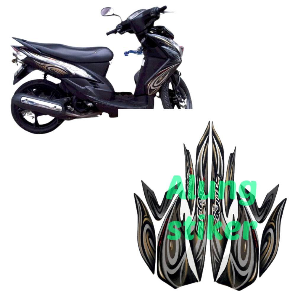 STRIPING STIKER LIS LES BODY MOTOR MIO SOUL 2008 HITAM STANDAR