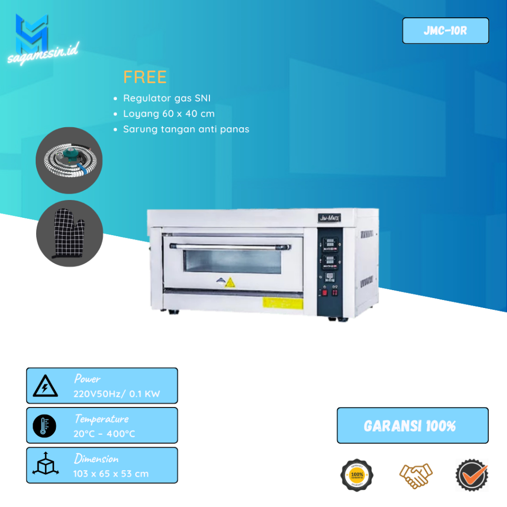 Jim-Mate Gas Deck Oven JMC-10R,JMC-20R,JMC-30R | Oven Jim-mate 1 Deck 1 Tray,1 Deck 2 Tray,1 Deck 3 