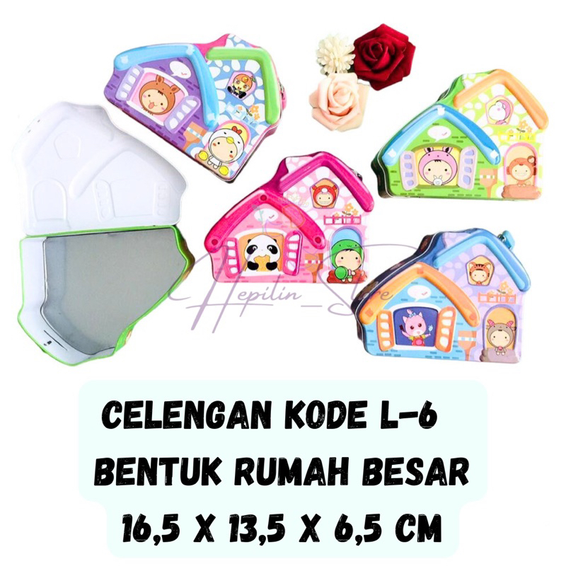 Celengan L-6 Rumah Besar ECER 1 Biji / Celengan Kaleng Lucu 3D / Celengan Besi