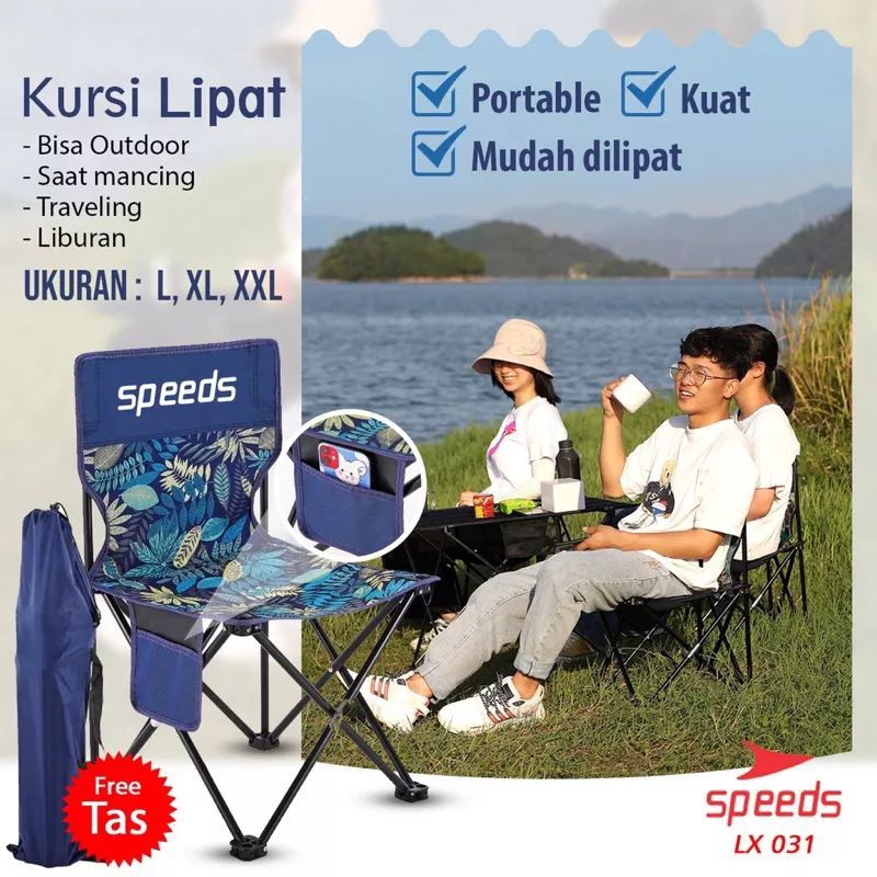 Kursi Lipat Outdoor Speeds Size L Kursi Mancing Kursi Kemah Kamping Traveling