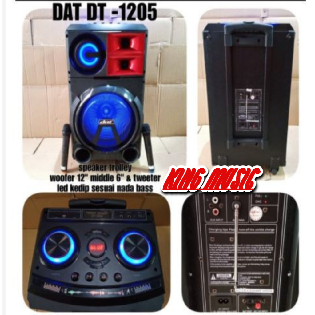 Speaker Aktif 12 Inch Trolley DAT DT 1205 Portable DAT DT1205 12 Inch.