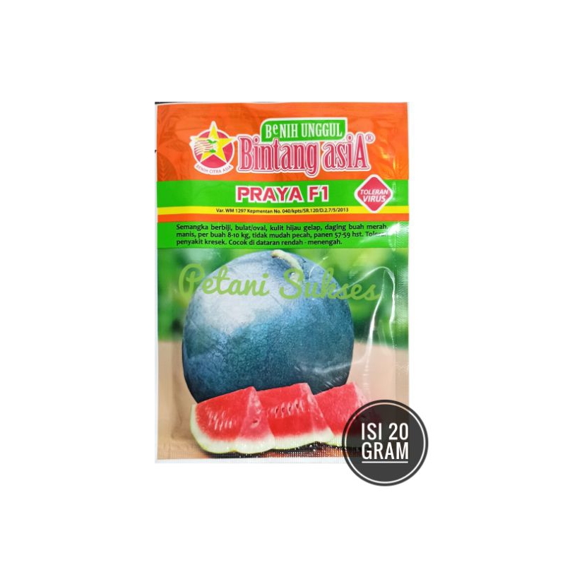 (20gr) bibit benih buah buahan SEMANGKA Hibrida PRAYA F1 Bintang Asia