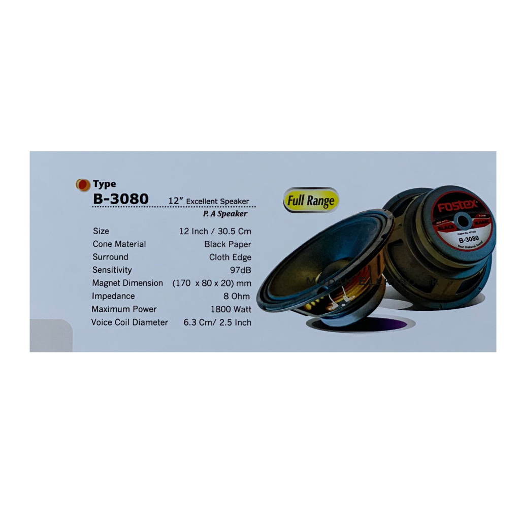 Speaker Excellent Fostex 12in B-3080 Full Range