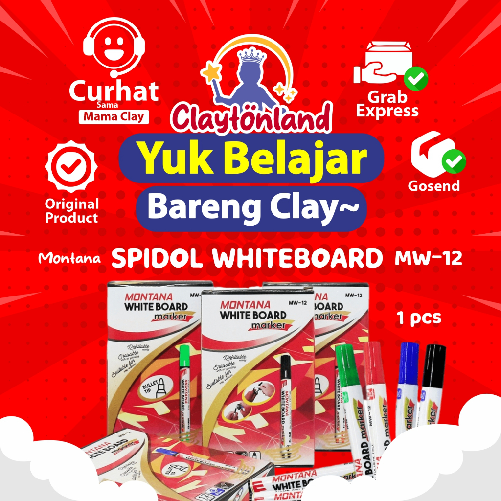 

Spidol Whiteboard Montana MW-12 / Spidol Besar Whiteboard Bisa Dihapus (1pcs)