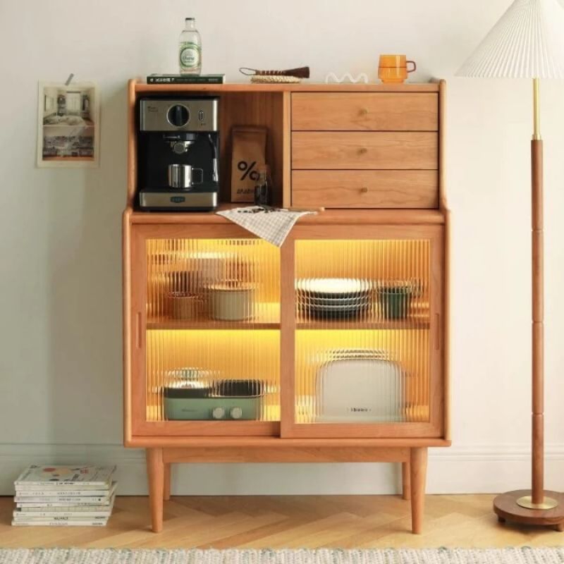 Lemari rak dapur kayu jati/Lemari rak bufet serbaguna