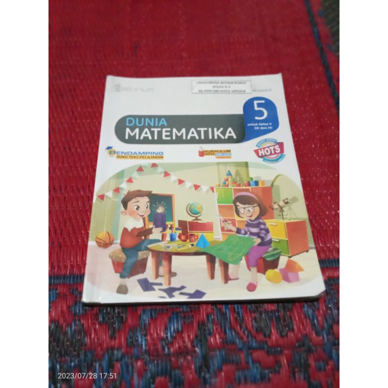 BUKU ORI DUNIA MATEMATIKA KELAS 5 SD PENERBIT PLATINUM