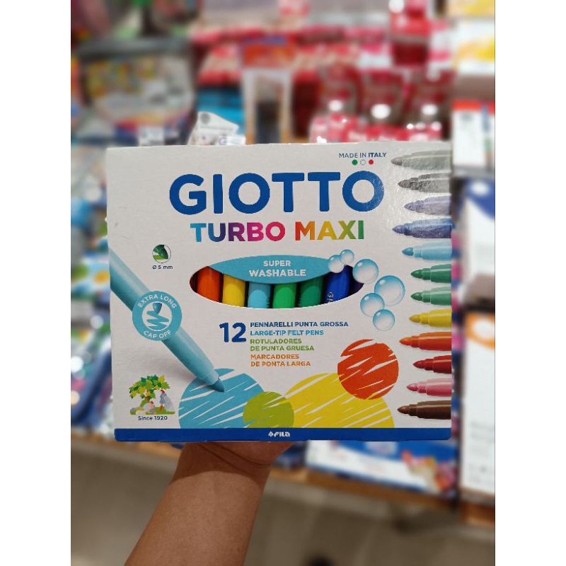 

Giotto Turbo Maxi Case of 12 Broad Tip Markers, 5 mm, Super Washable, Aneka Warna, ‎12 Unit (Paket 1)