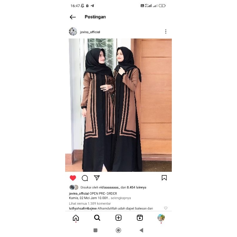 PRELOVED JAVINA ISTANBUL DRESS JAVINA BUKAN KALEELA BUKAN NADEEA