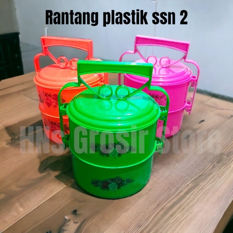Rantang plastik susun 2 serbaguna - Rantang lauk pauk bekal nasi grosir