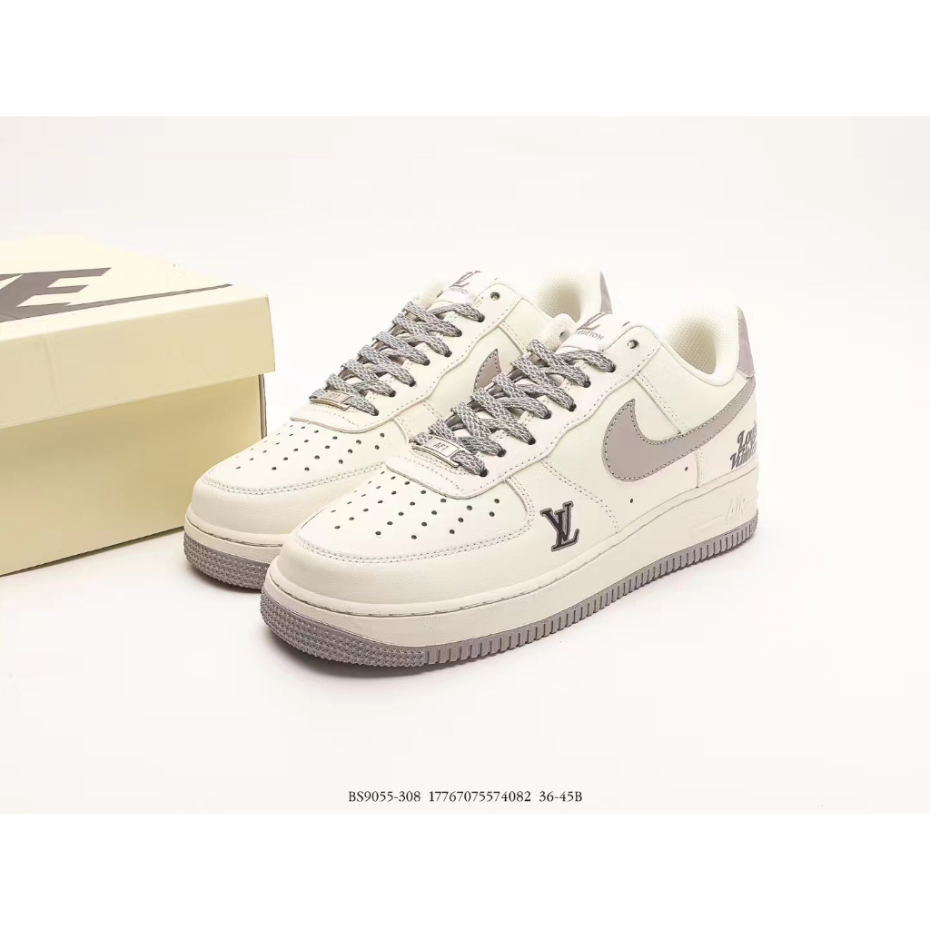 Louis Vuitton Air Force One meter white grey co branded anti-skid wear-resistant low top casual boar