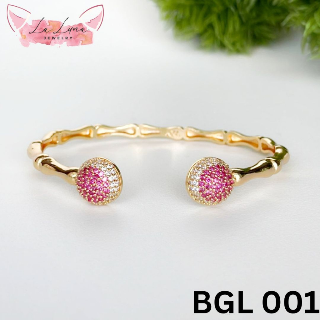BGL 001 XUPING ASLI GELANG BANGLE MATA PINK