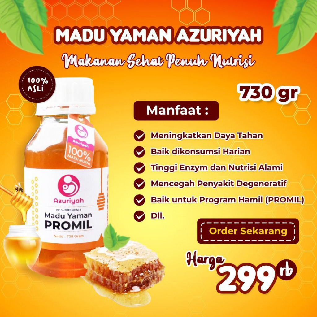 

Madu Yaman Azuriyah 730 Gram PROMIL : FREE TEST PACK
