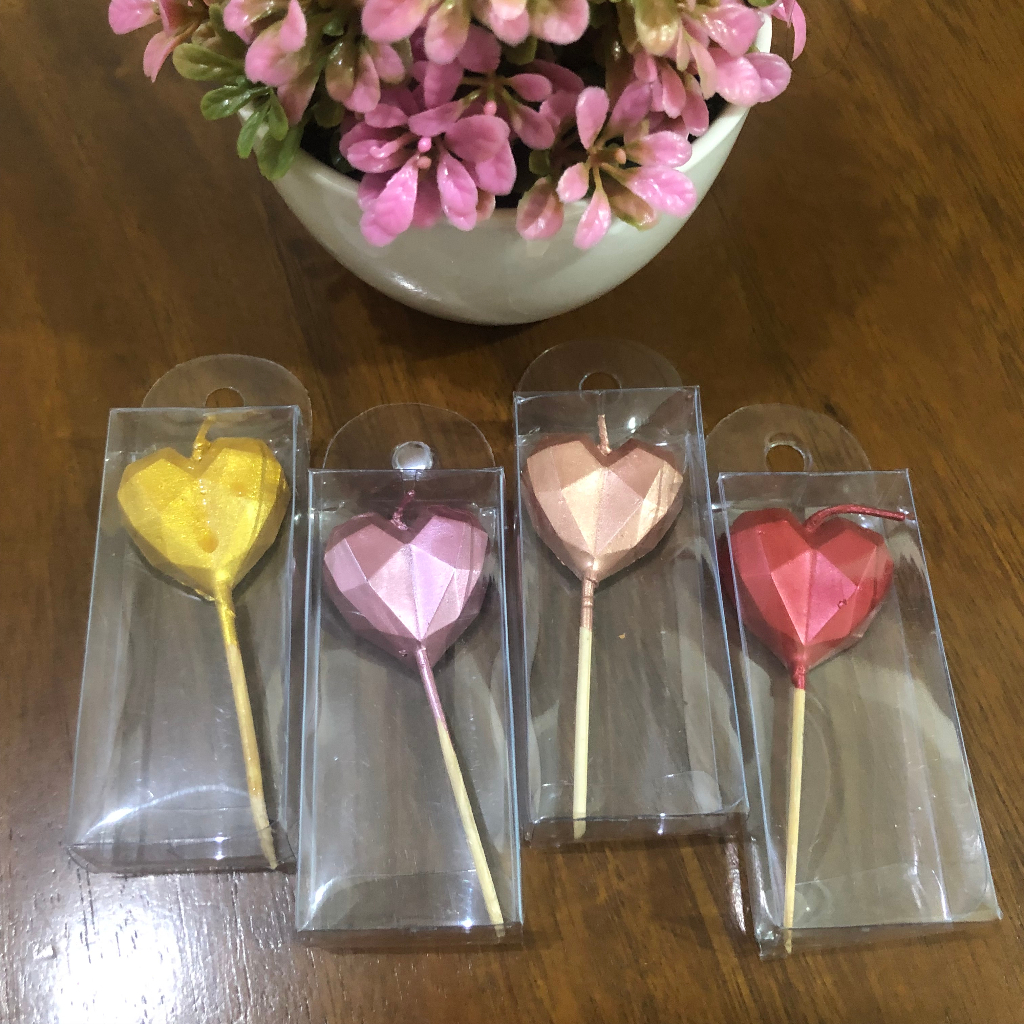 Lilin Ulang Tahun | Lilin LOVE Chrome | Lilin Heart Chrome | LOVE Candle