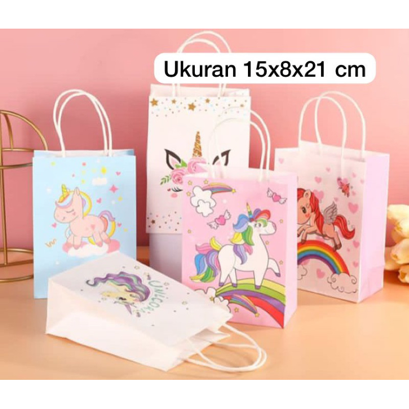 

Paper bag motif Unicorn per pack isi 12