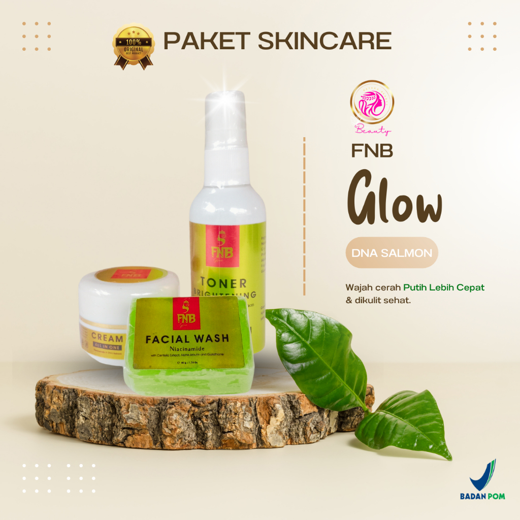 Fnb Glow Skincare Paket Pemutih Wajah 100% Original