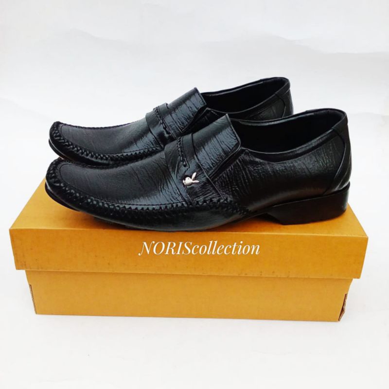 Sepatu Pantofel Playboy Pria Kulit Asli Sepatu Formal Kasual Pria Slip On Sol Tanam PlayBoy